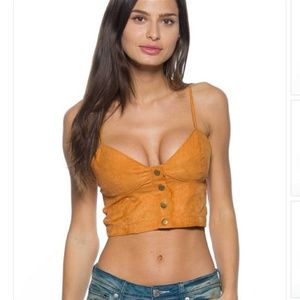 Sale!!  Suede button up Crop top!